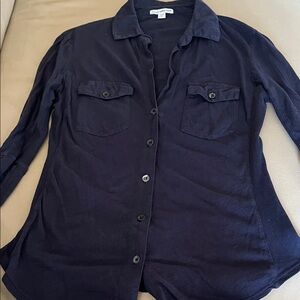 James Perse Navy Long Sleeve Top